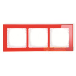 Ramka uniwersalna 3-krotna - efekt szkła (czerwona/biały) czerwony Karlik Deco