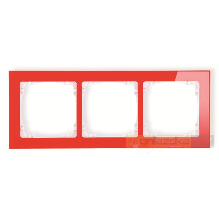 Ramka uniwersalna 3-krotna - efekt szkła (czerwona/biały) czerwony Karlik Deco