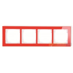 Ramka uniwersalna 4-krotna - efekt szkła (czerwona/biały) czerwony Karlik Deco
