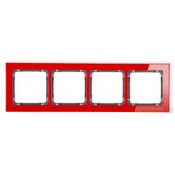 Ramka uniwersalna 4-krotna - efekt szkła (czerwona/grafitowy) czerwony Karlik Deco