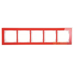 Ramka uniwersalna 5-krotna - efekt szkła (czerwona/biały) czerwony Karlik Deco