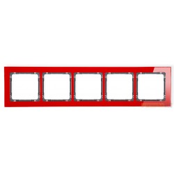 Ramka uniwersalna 5-krotna - efekt szkła (czerwona/grafitowy) czerwony Karlik Deco