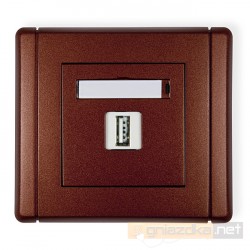 Gniazdo pojedyncze USB-AA brązowy metalik Karlik Flexi