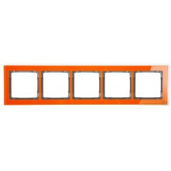 Ramka uniwersalna 5-krotna - efekt szkła (pomarańczowa/czarny) pomarańczowy Karlik Deco