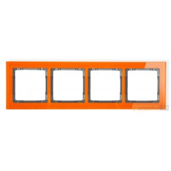 Ramka uniwersalna 4-krotna - efekt szkła (pomarańczowa/czarny) pomarańczowy Karlik Deco