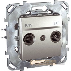Gniazdo RTV SAT aluminium Schneider Unica Top