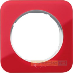 Ramka 1-krotna akryl przeźroczysty czerwony/biały Berker R.1/R3