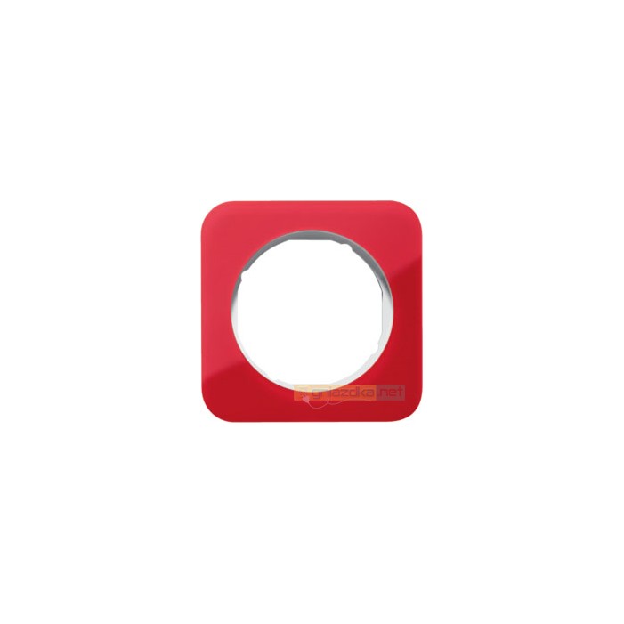 Ramka 1-krotna akryl przeźroczysty czerwony/biały Berker R.1/R3
