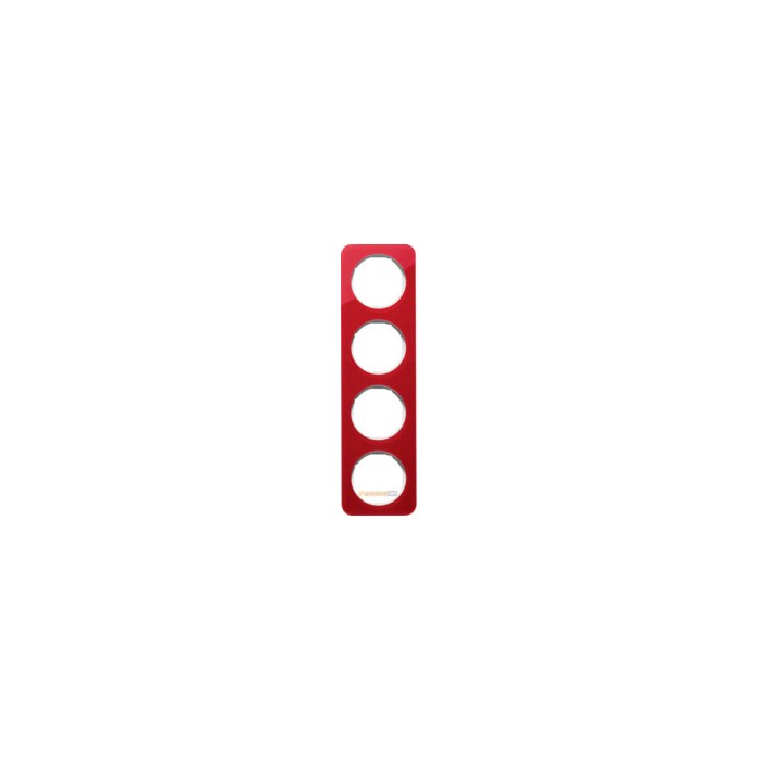 Ramka 4-krotna akryl przeźroczysty czerwony/biały Berker R.1/R3