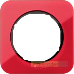Ramka 1-krotna akryl przeźroczysty czerwony/czarny Berker R.1/R3