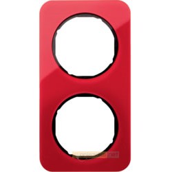 Ramka 2-krotna akryl przeźroczysty czerwony/czarny Berker R.1/R3