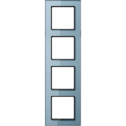 Ramka 4-krotna, błękitne szkło JUNG A-creation