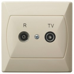 Gniazdo RTV końcowe 2,5-3 dB beżowy Akcent Ospel