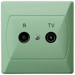 Gniazdo RTV GAP-16 dB seledynowy Akcent Ospel