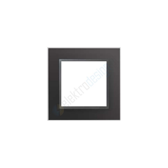 Ramka 1-krotna, czarne szkło / grafit, EFAPEL LOGUS 90 Crystal
